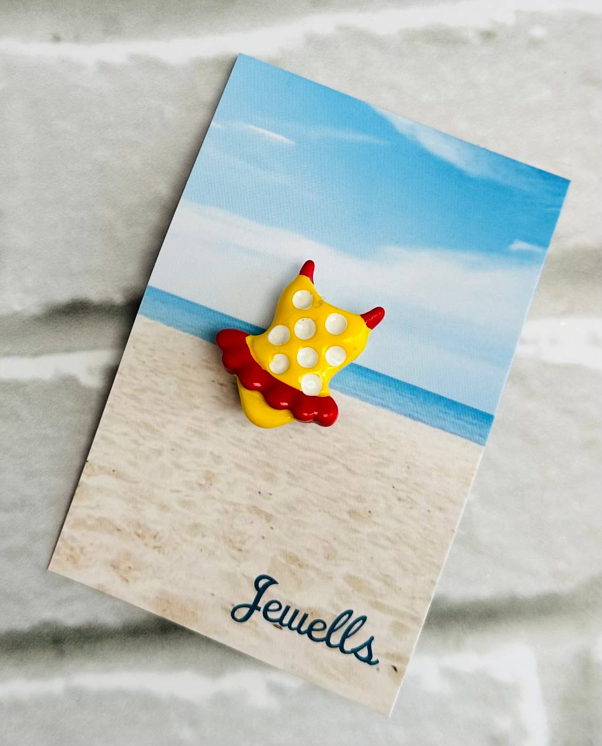 Polka Dot Frilly Swimsuit resin brooch