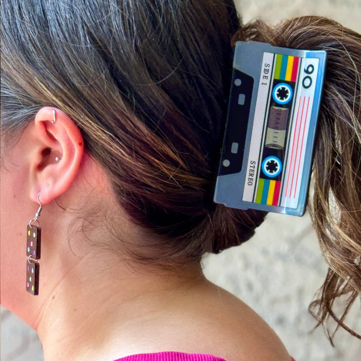Cassette Tape Hair Claw Clip
