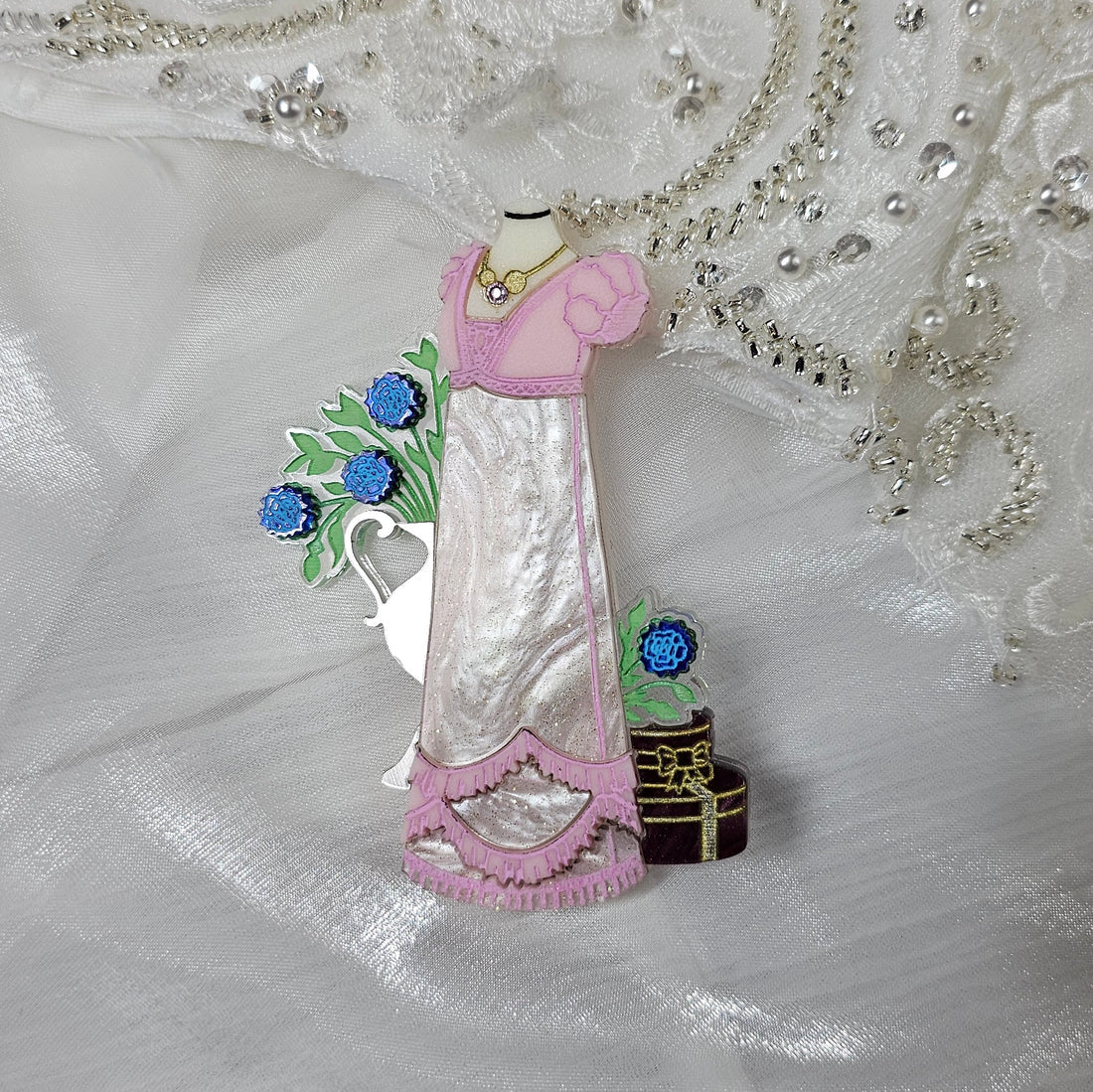 Regency Dress Brooch - 4 colours