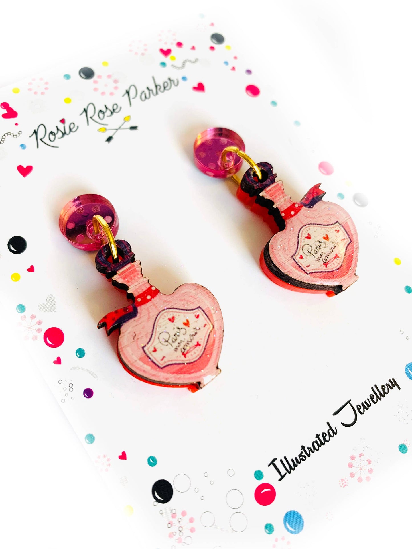 Paris Mon Amour perfumer bottle earrings