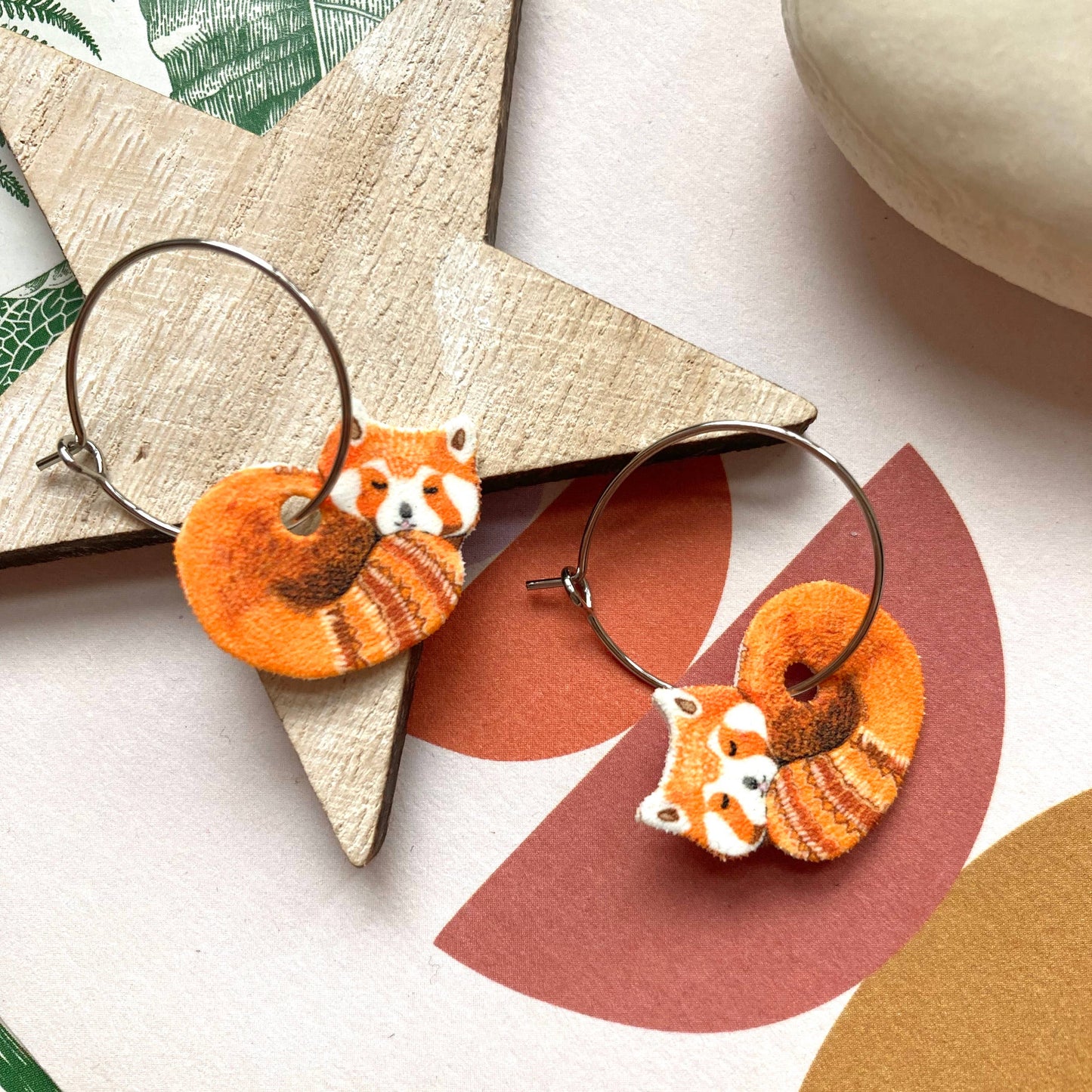 Red Panda Hoop Earrings REDUCED TO CLEAR WERE £12