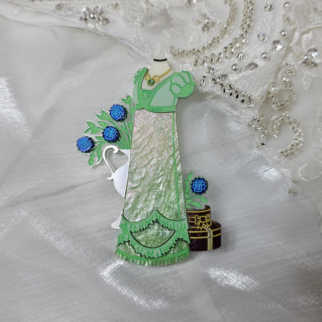 Regency Dress Brooch - 4 colours