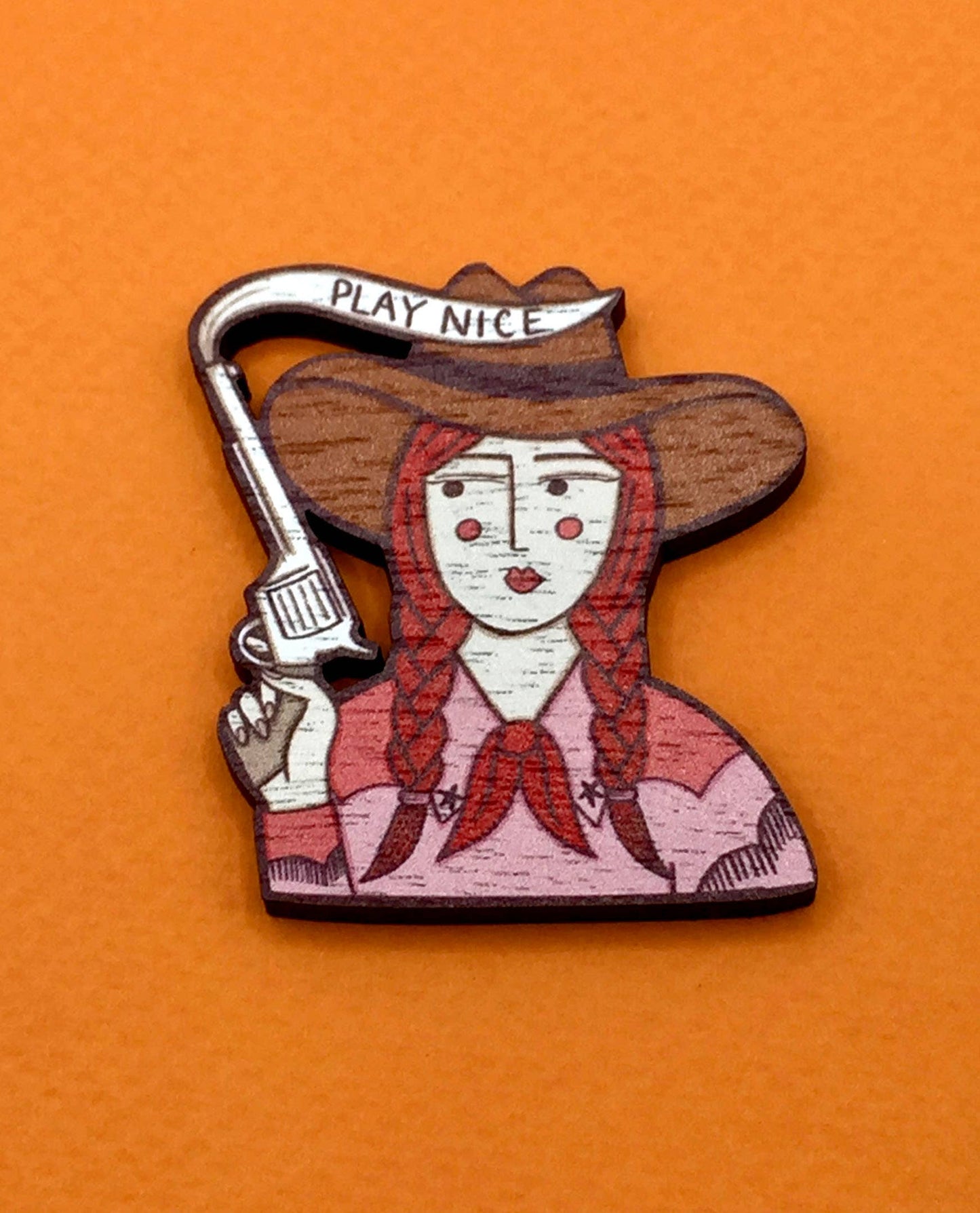 Cowgirl Pin Brooch / Cowgirl Pin Badge