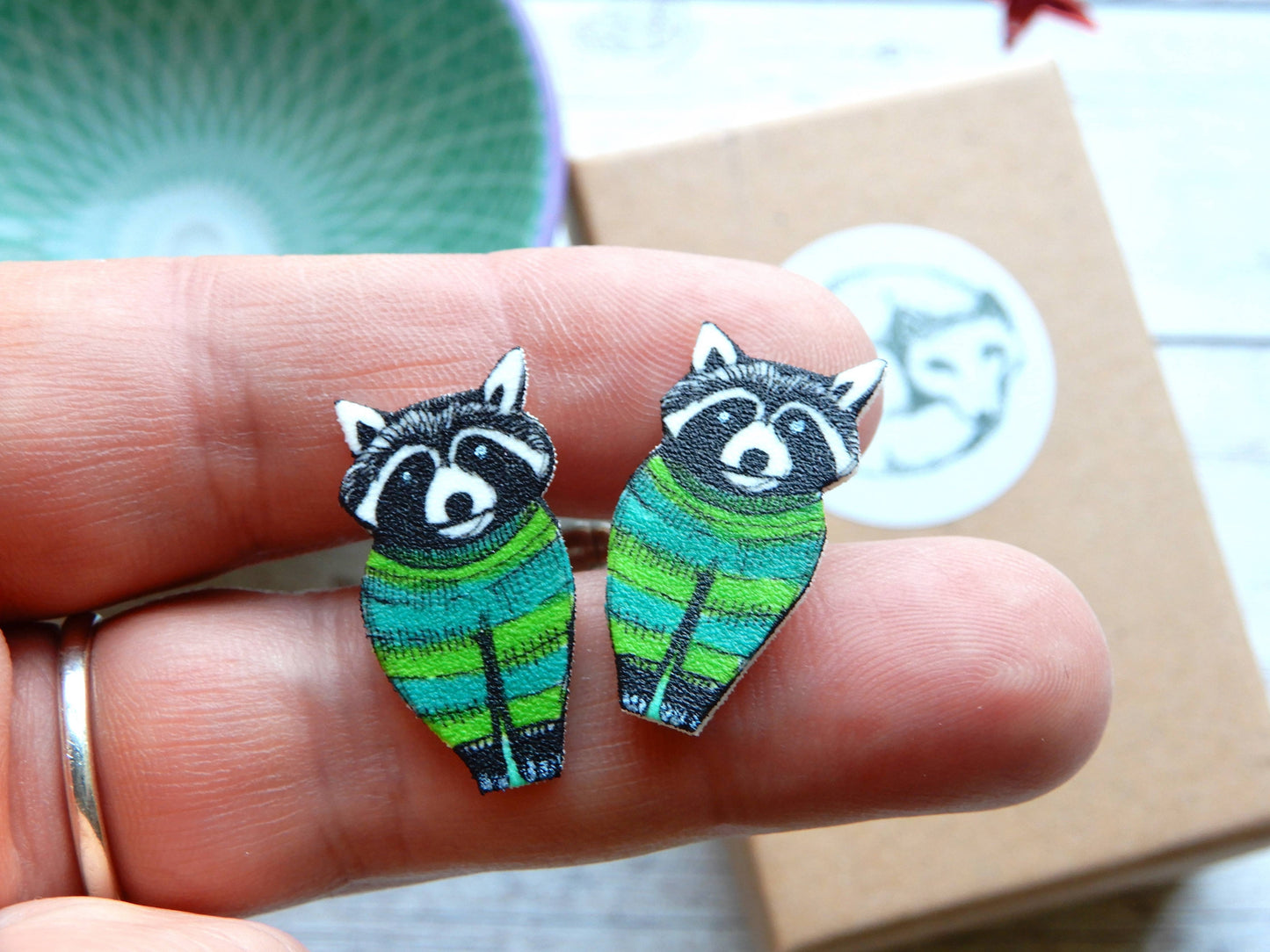 Raccoon Stud Earrings REDUCED TO CLEAR WERE £12
