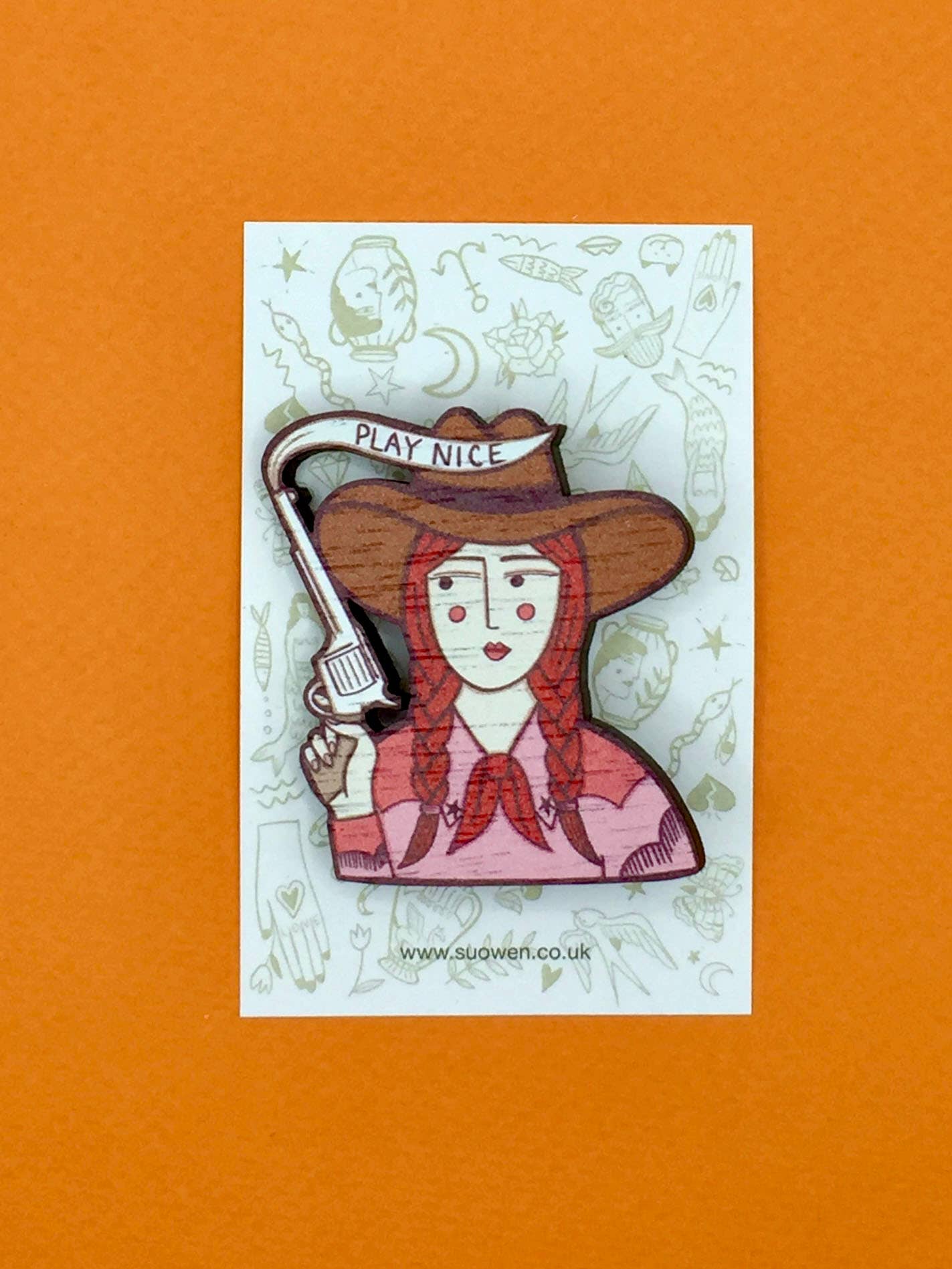 Cowgirl Pin Brooch / Cowgirl Pin Badge