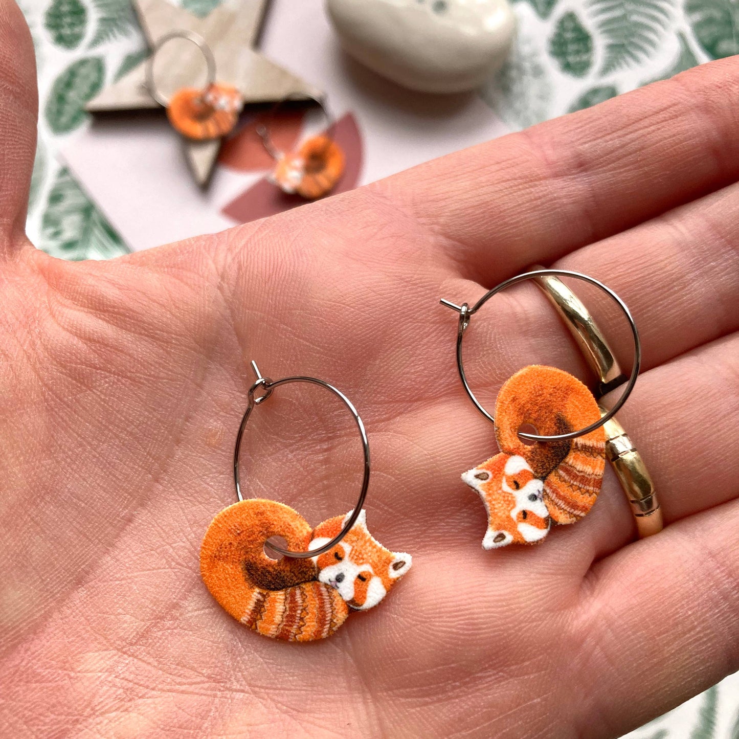 Red Panda Hoop Earrings REDUCED TO CLEAR WERE £12