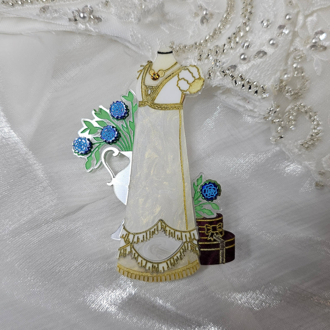 Regency Dress Brooch - 4 colours