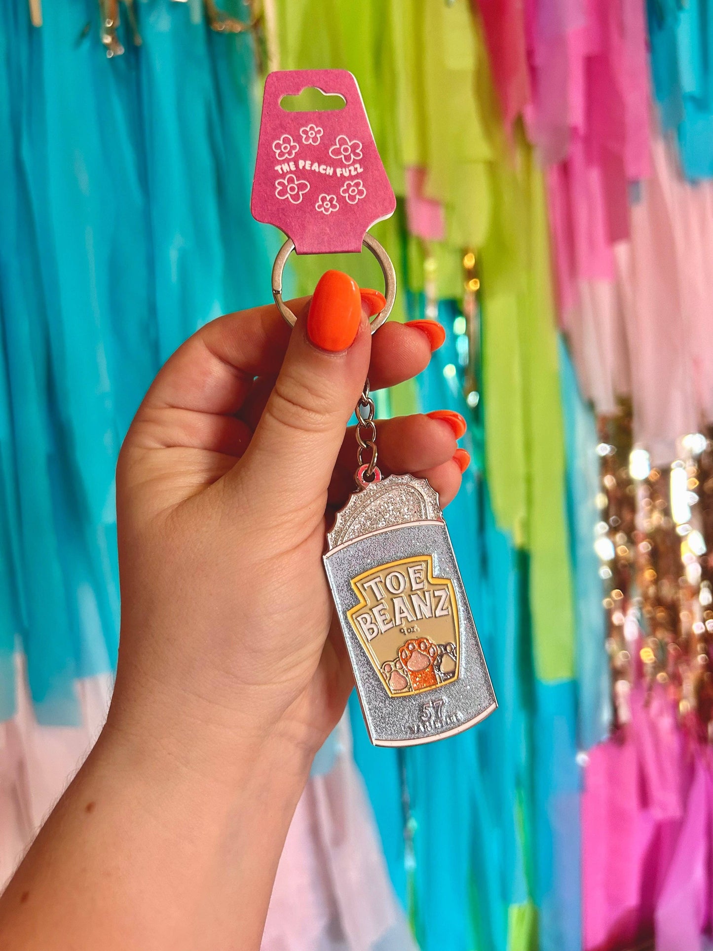 Toe Beans Glitter Keychain
