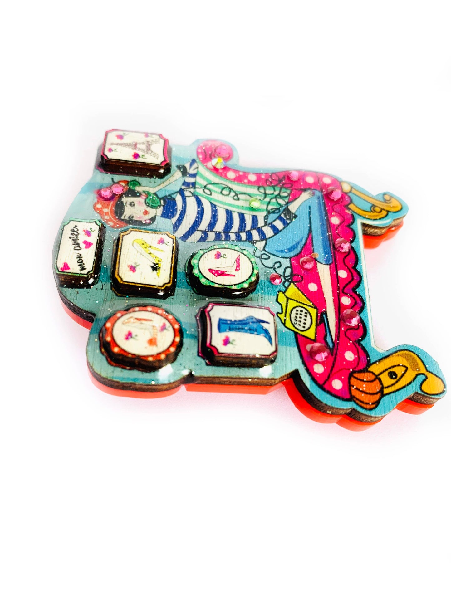Juliette the lover of shoes brooch