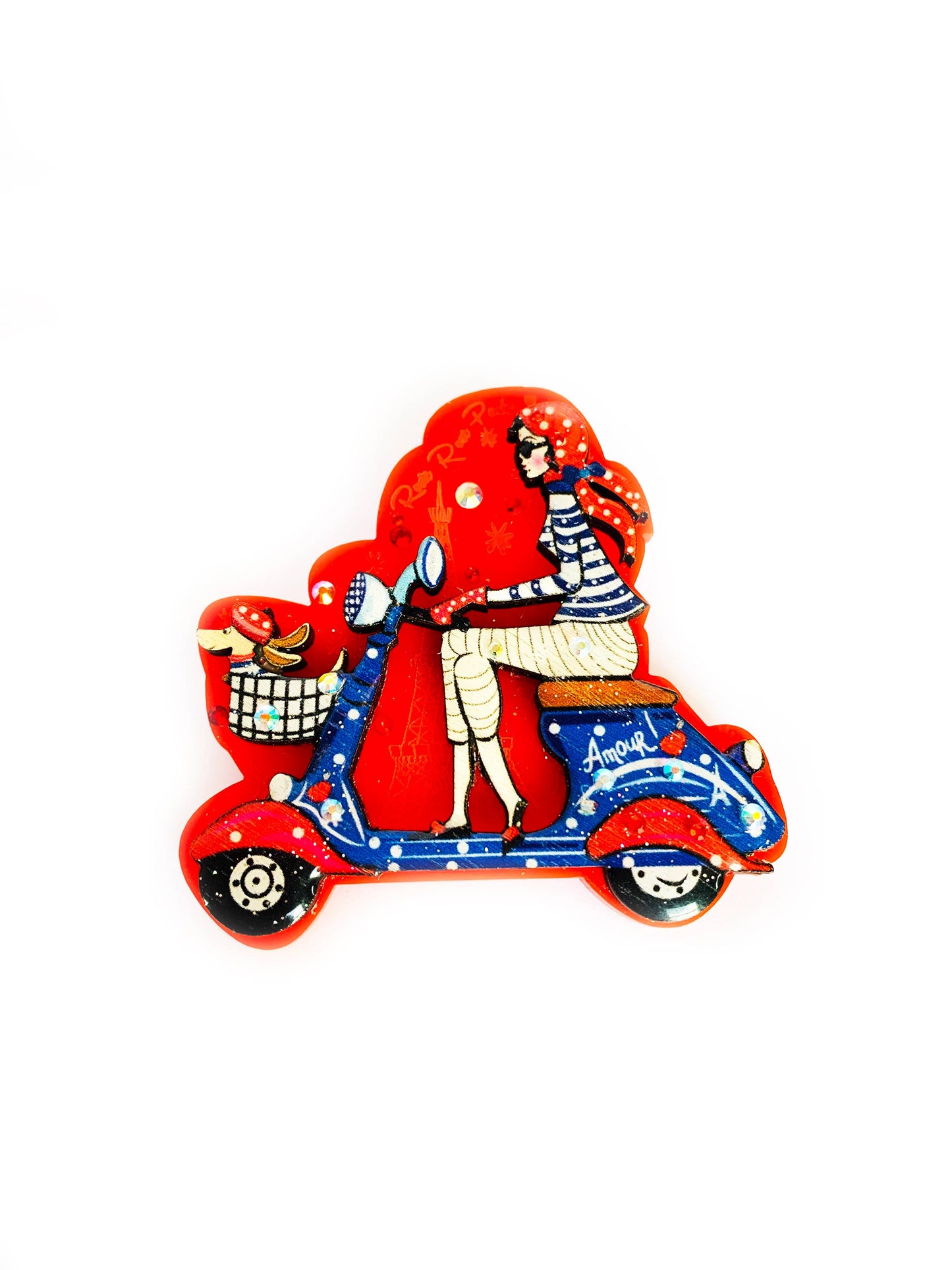 Bonjour Beep Beep Paris Brooch