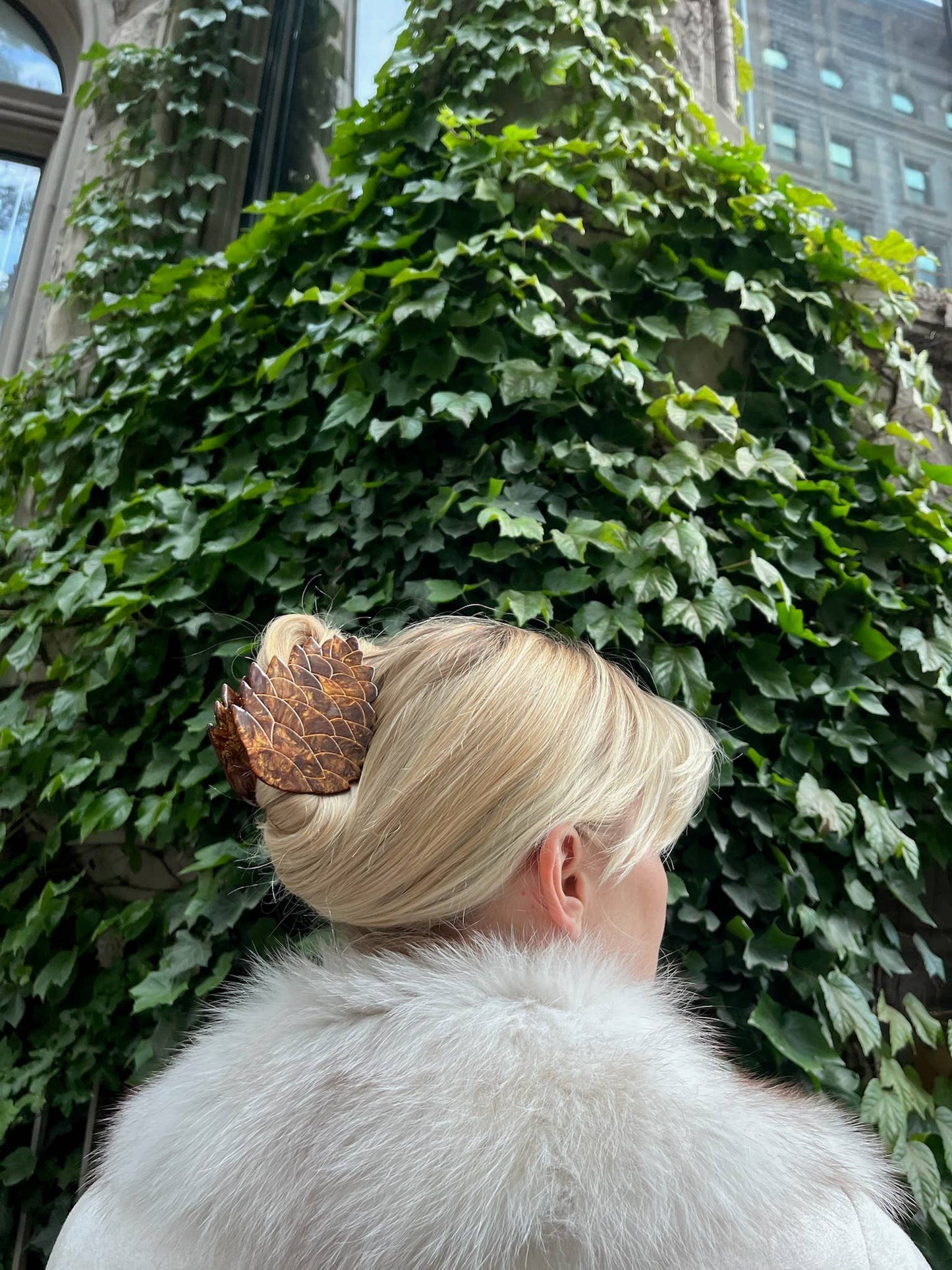 Hand-painted Pinecone Claw Hair Clip