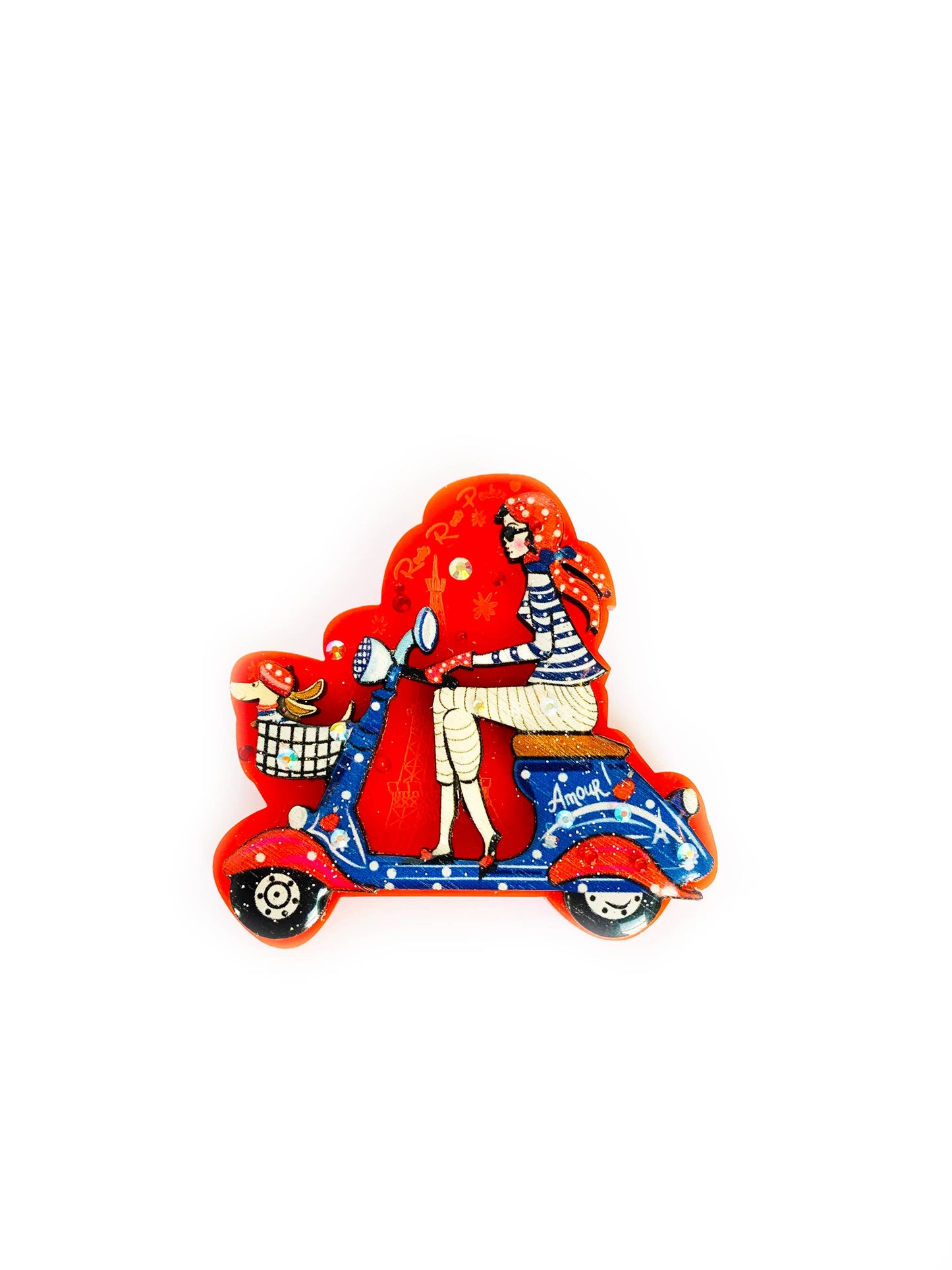 Bonjour Beep Beep Paris Brooch