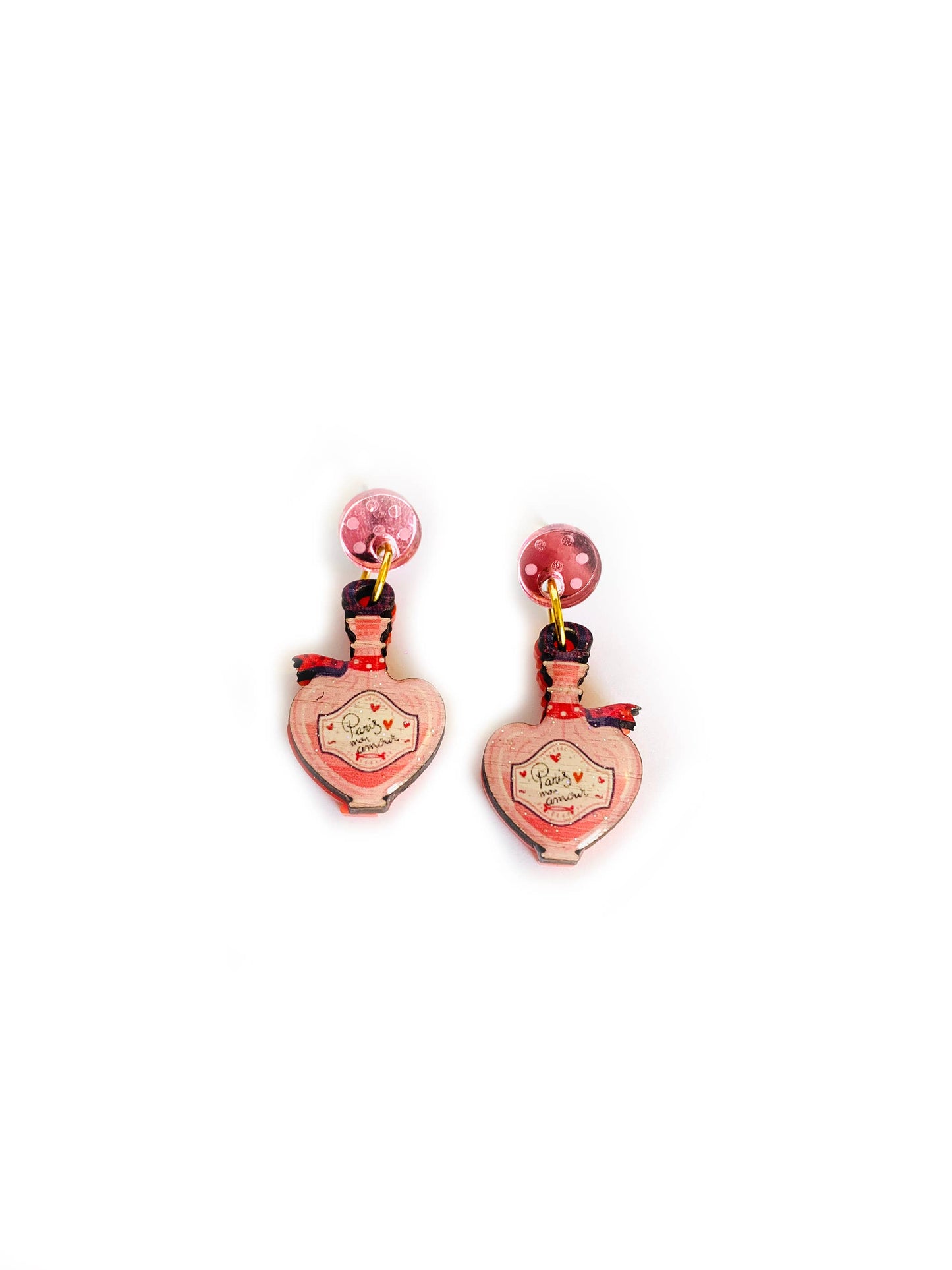 Paris Mon Amour perfumer bottle earrings