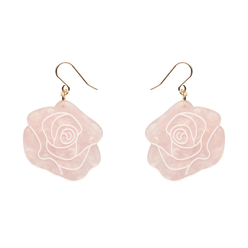 Eternal Rose Drop Earrings - Pink