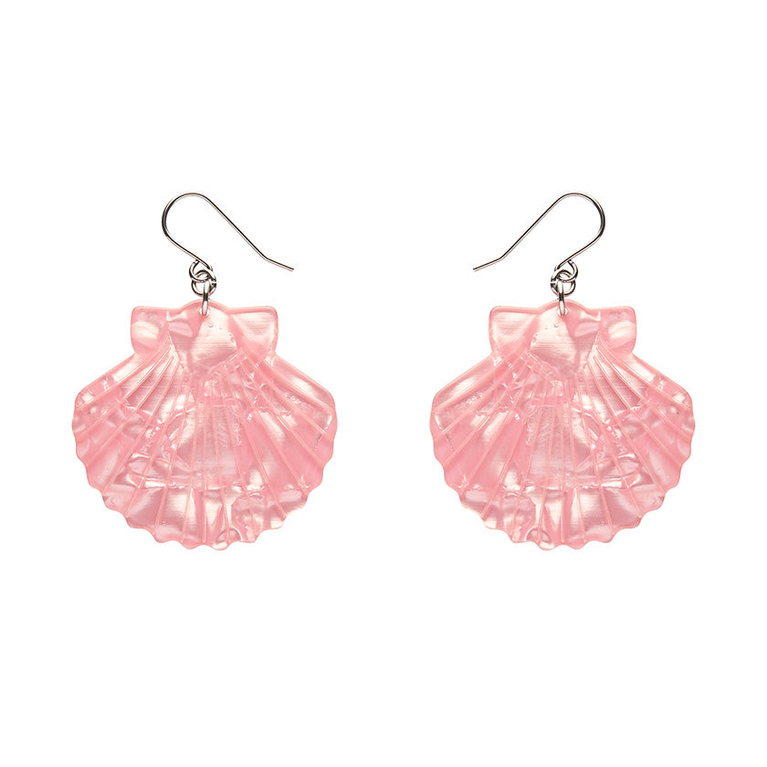 Sea Shell Drop Earrings - Pink