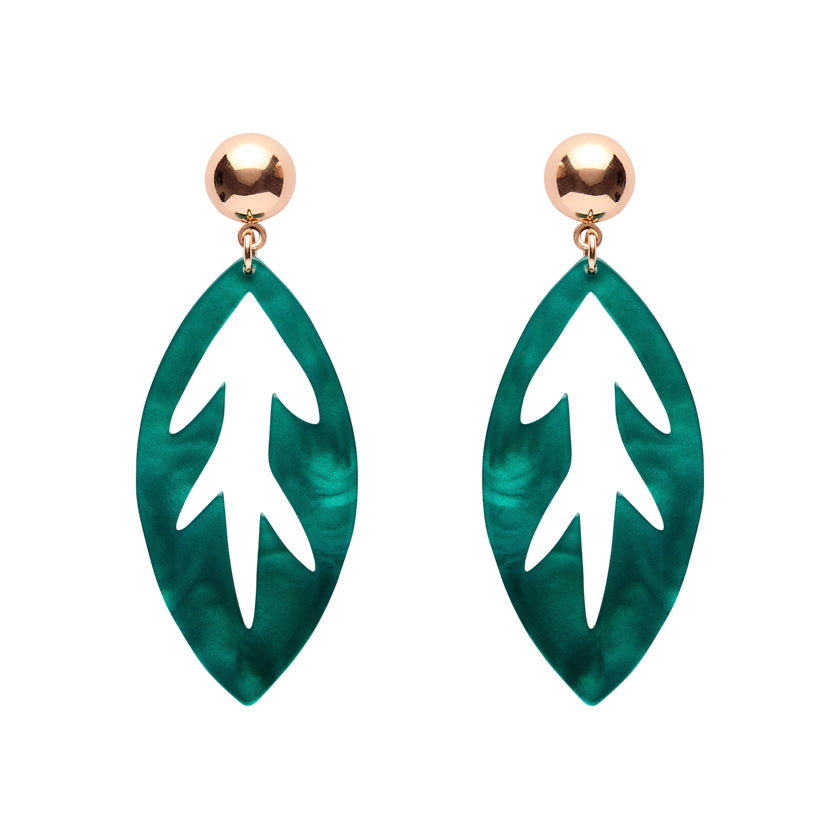 Leaf Drop Essential Earrings - Teal