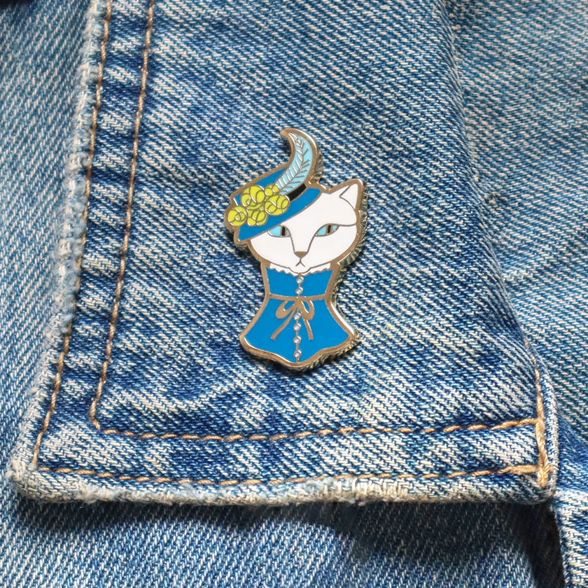 Cat in a Hat Enamel Pin