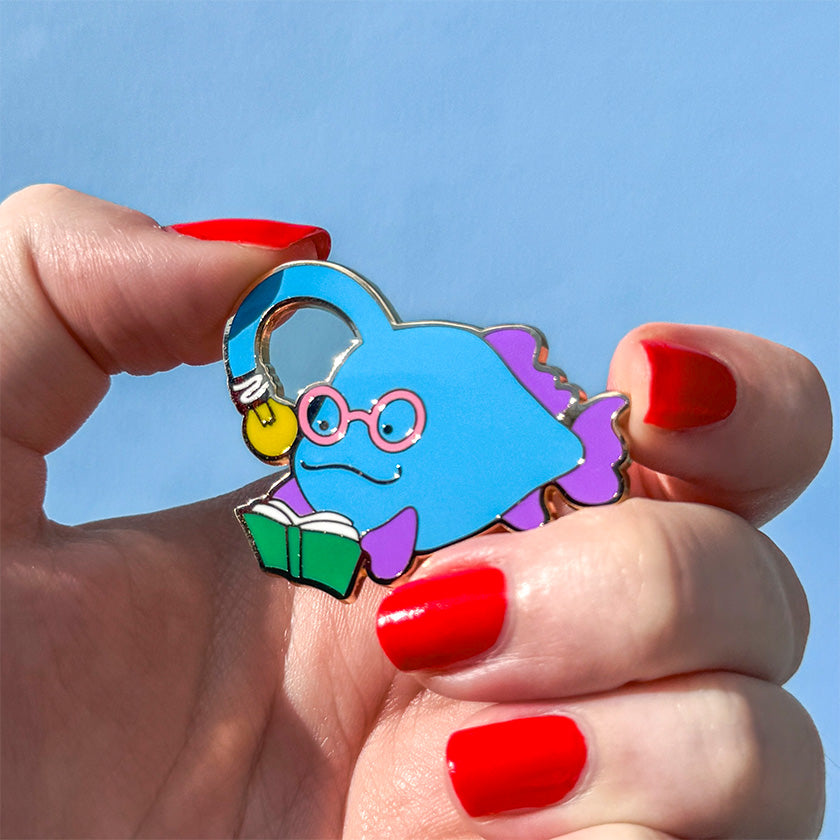 Bright Eyed Bibliophile Enamel Pin