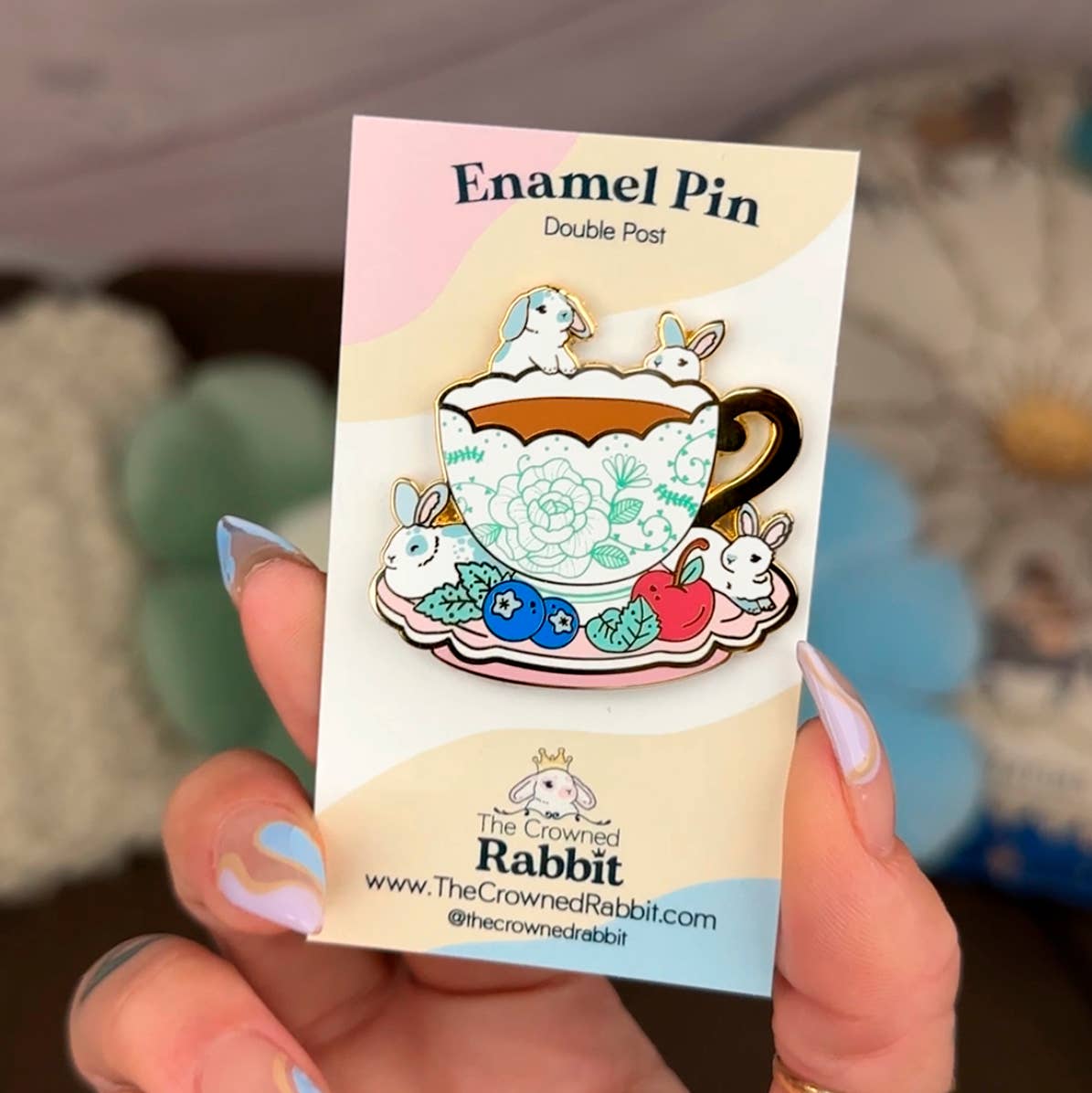 Tea Cup Rabbit Enamel Pin
