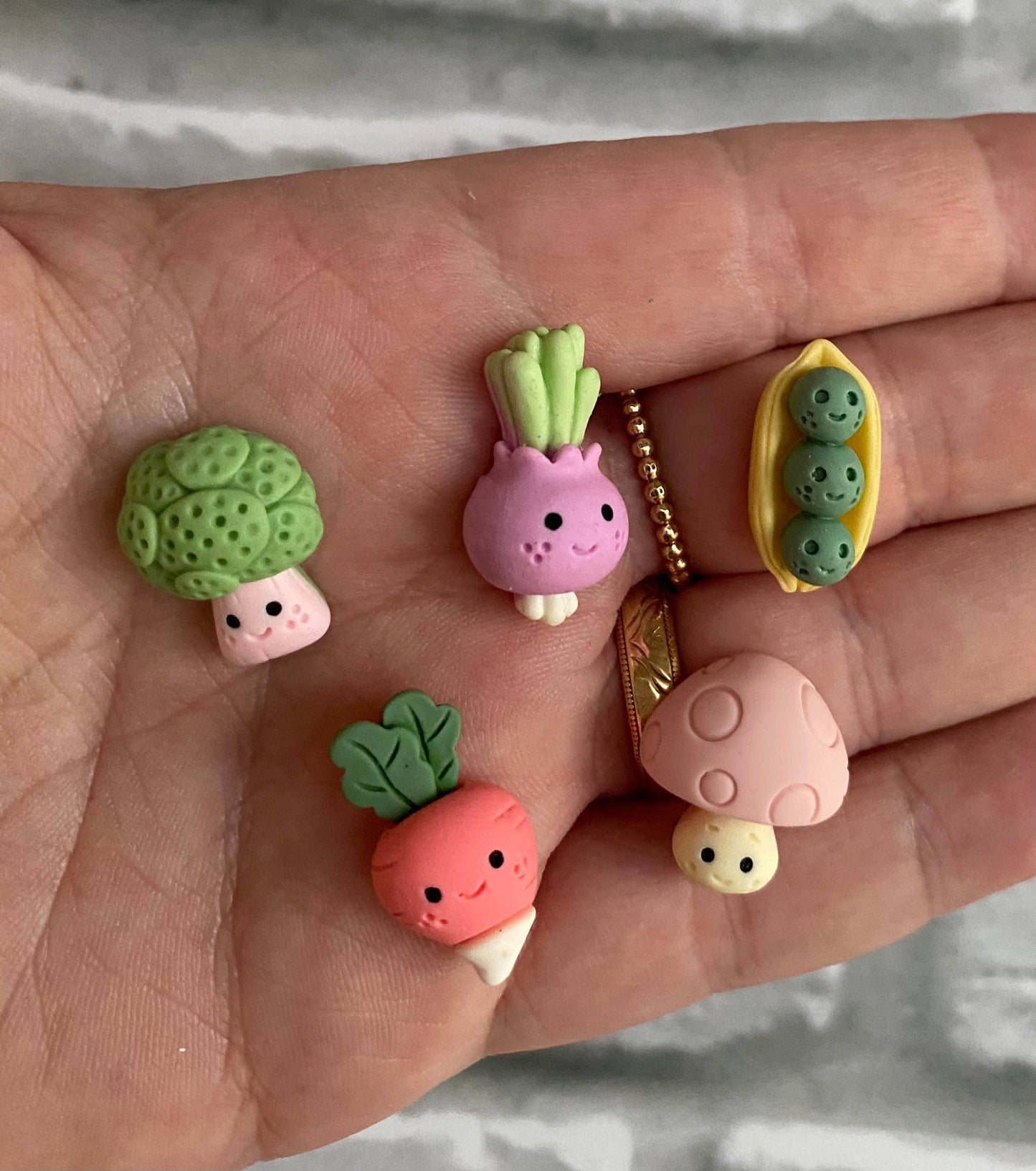 Mini Vegetable resin pins (set of 5)