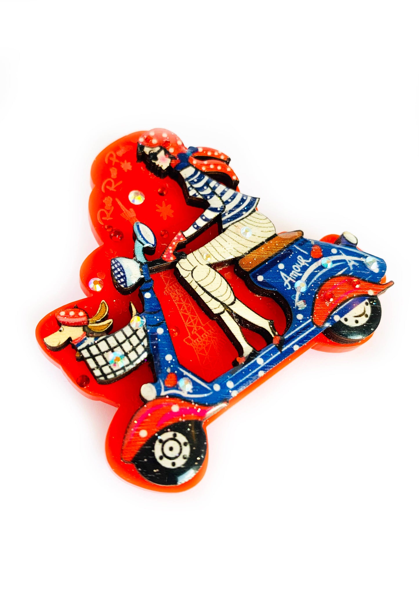 Bonjour Beep Beep Paris Brooch