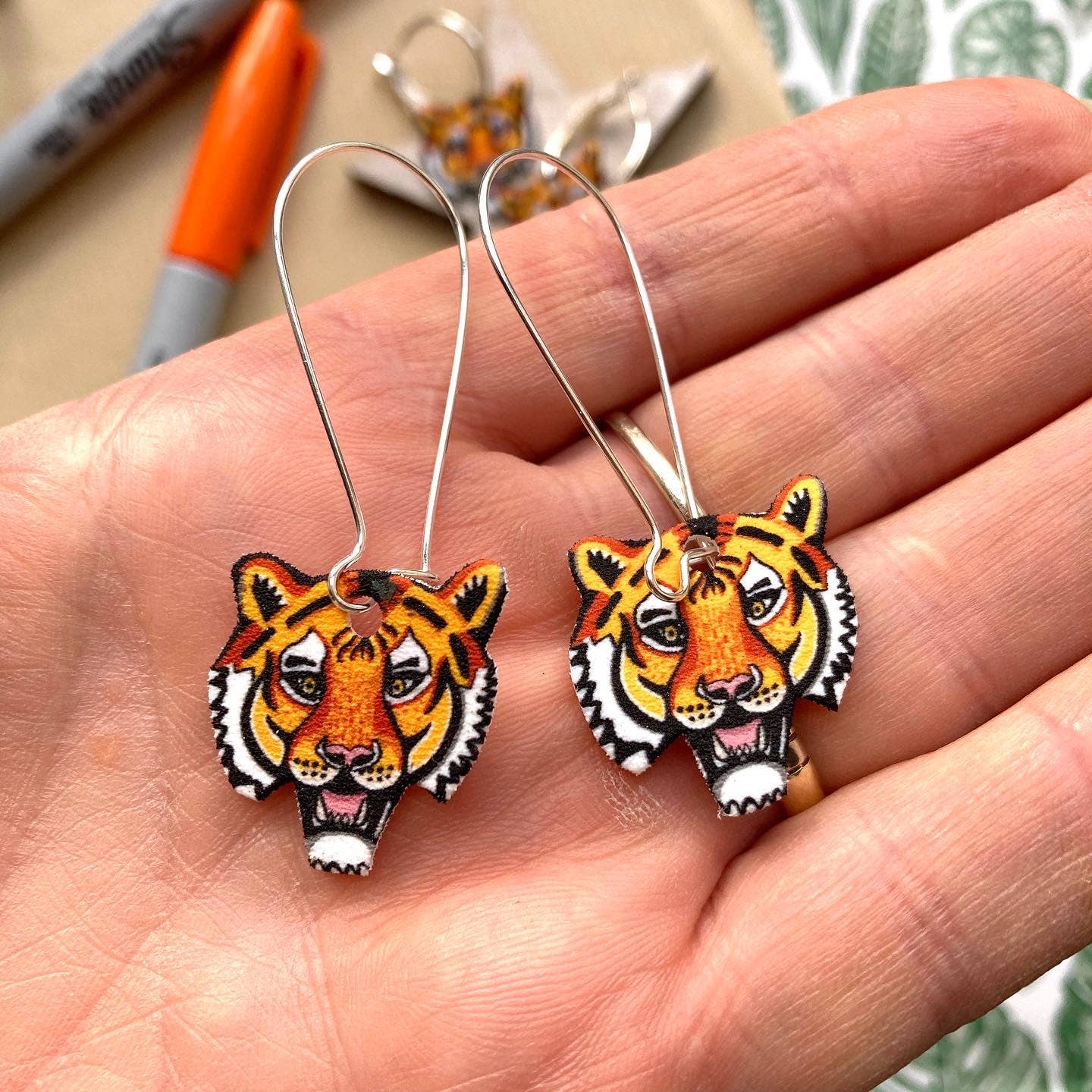 Tiger Drop Earrings. REDUCED TO CLEAR WERE £12