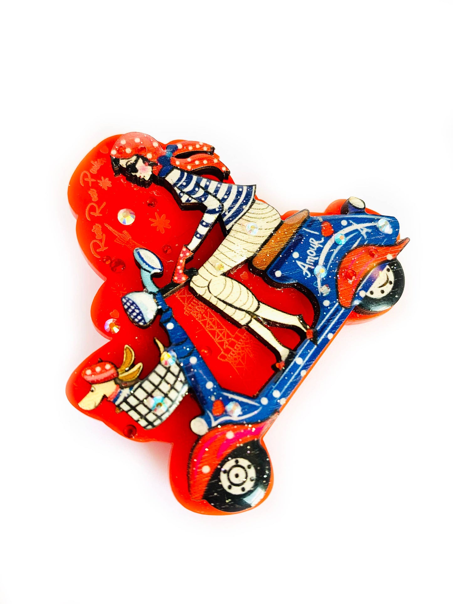Bonjour Beep Beep Paris Brooch