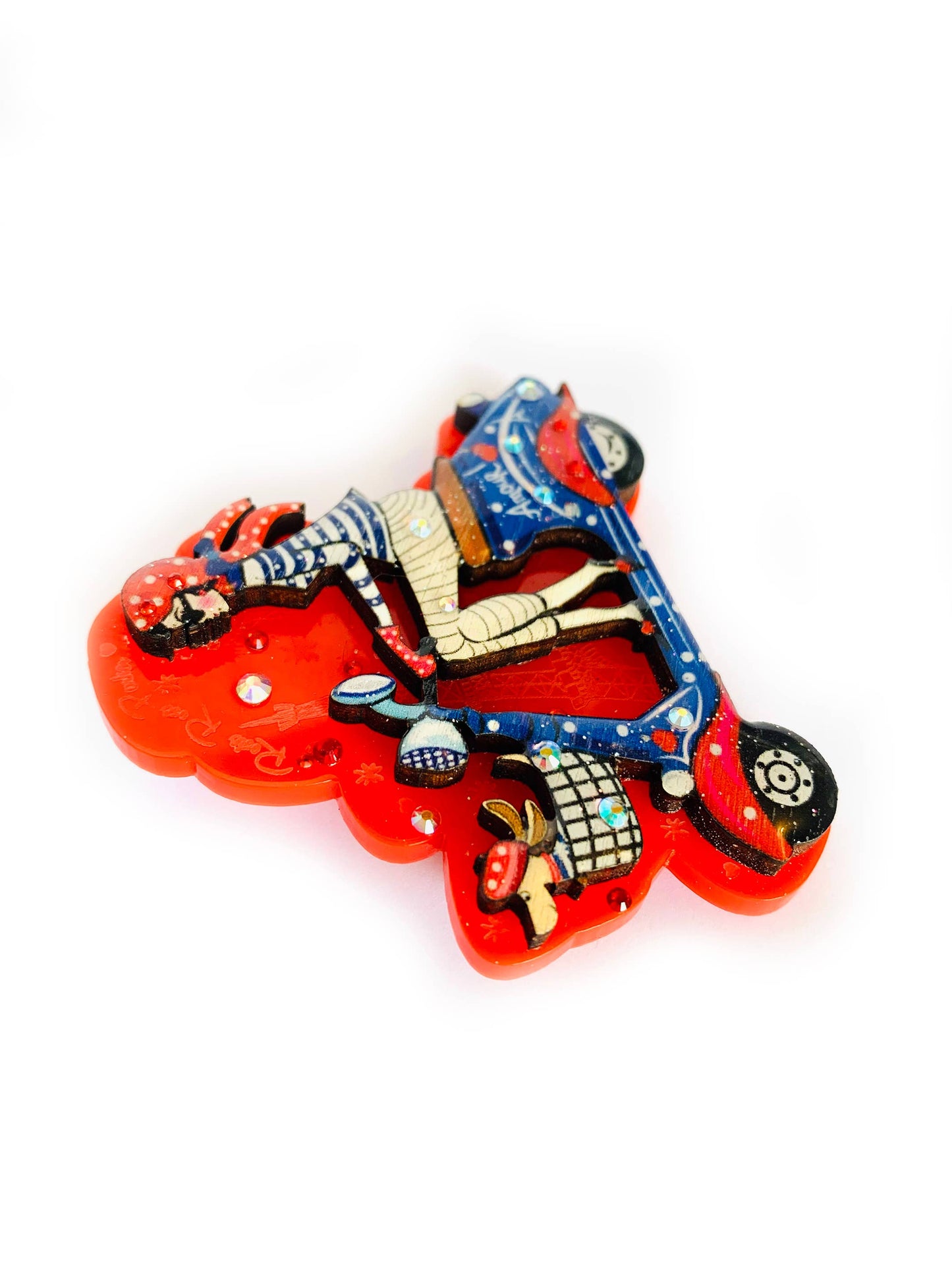 Bonjour Beep Beep Paris Brooch
