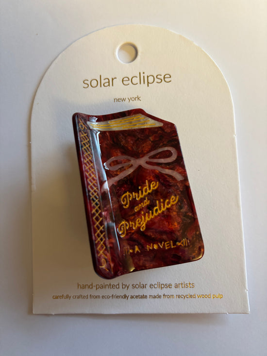 Hand-painted Mini Pride & Prejudice Book Claw Hair Clip