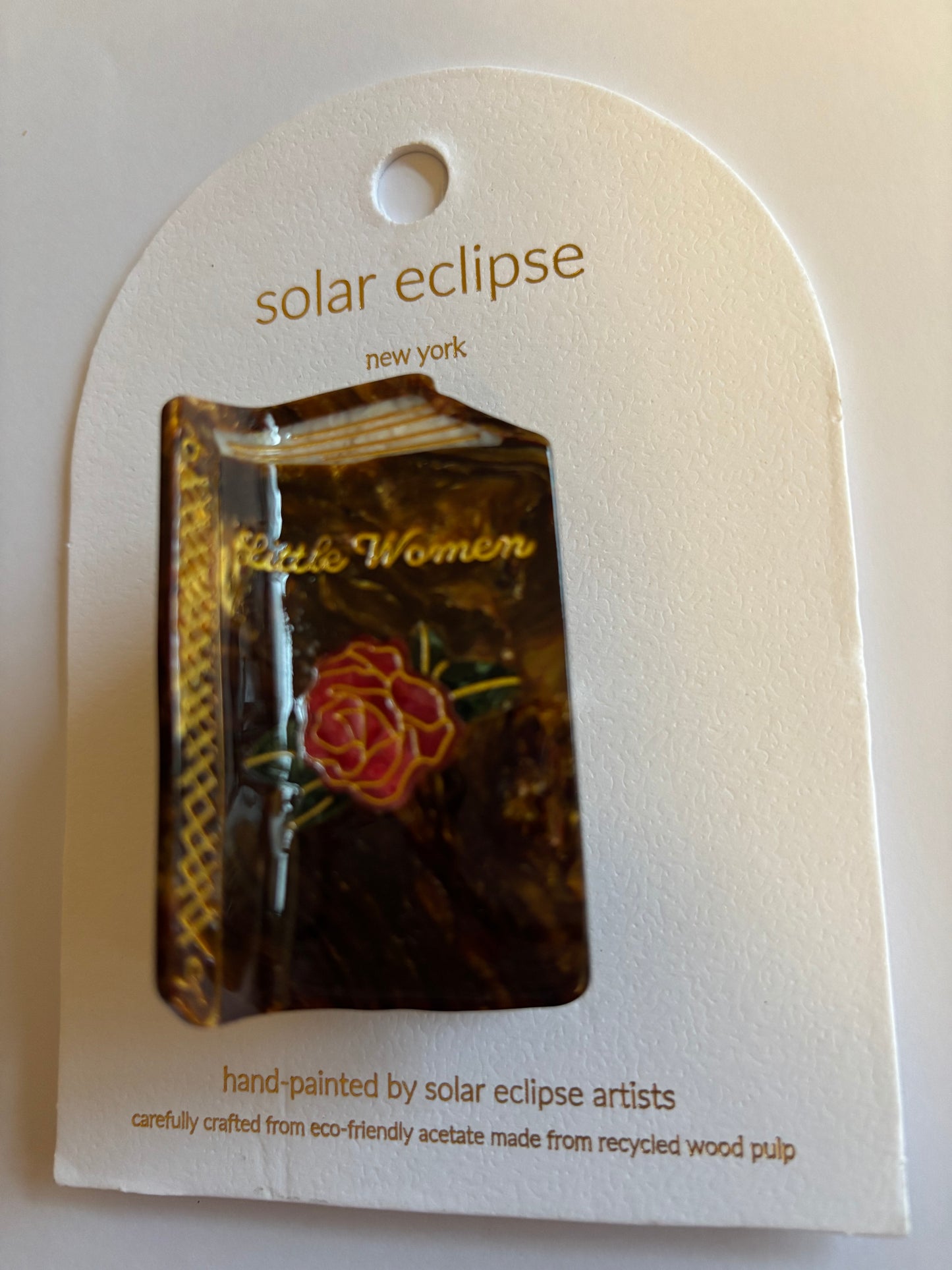 Hand-painted Little Women Mini Book Claw Hair Clip