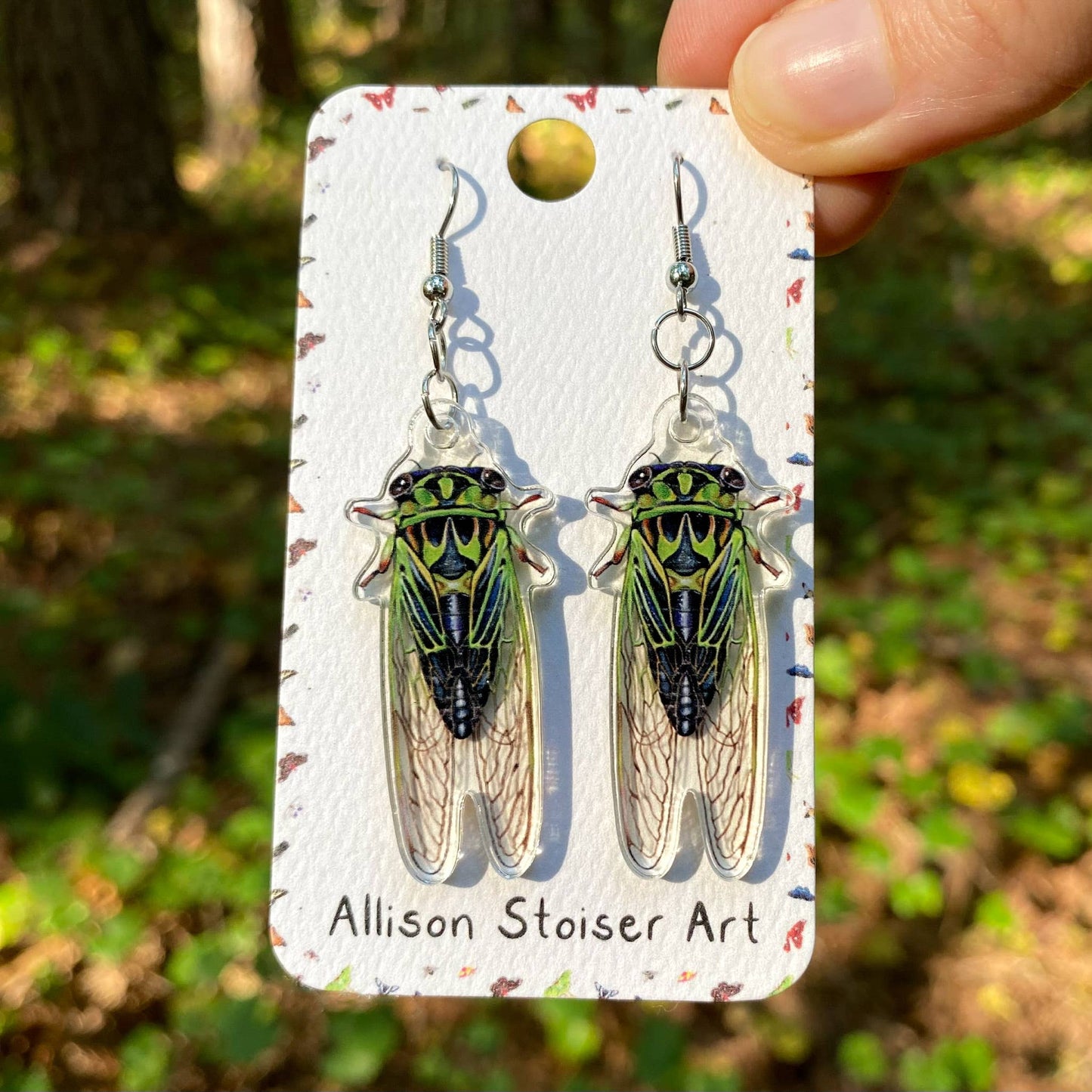 Acrylic Linne’s Cicada Earrings