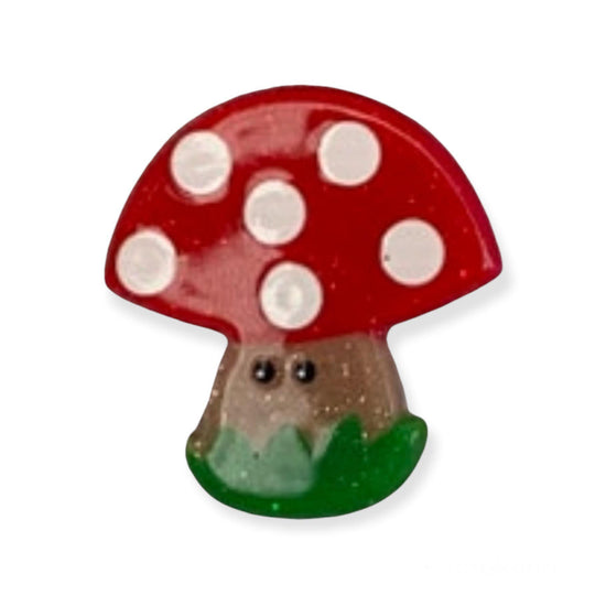 Mushroom Toadstool resin brooch