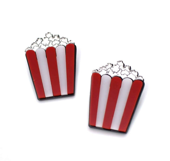 Pop Corn Earrings - enquire for brooch version