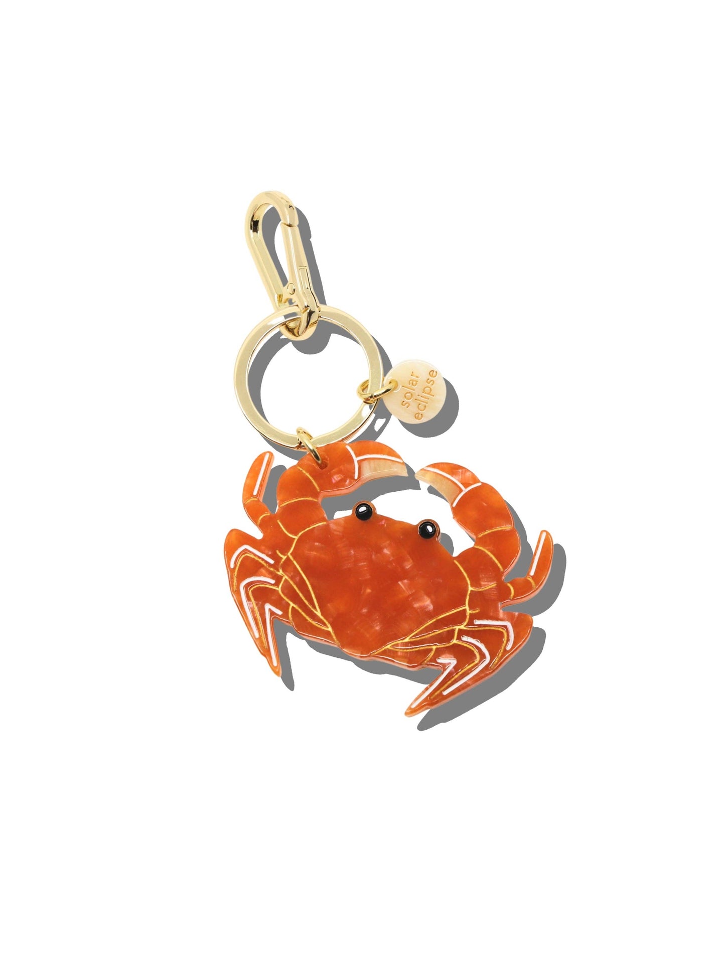 Hand-painted Crab Bag Charm + Keychain | Eco-Friendly
