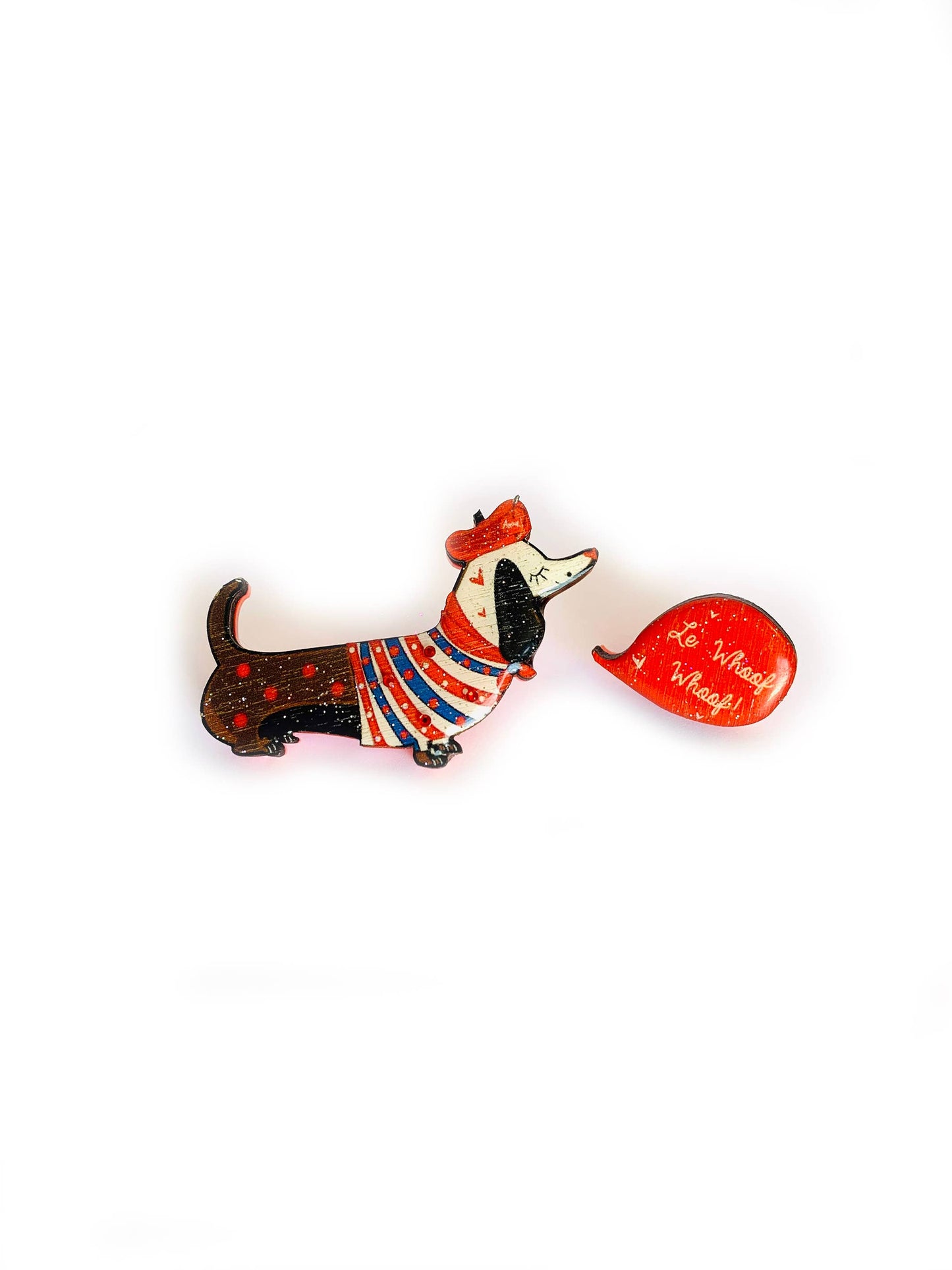 Pierre the french sausage dog brooch - Le Whoof Whoof