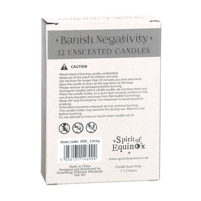 Pack of 12 Black Banish Negativity Magic Spell Candles