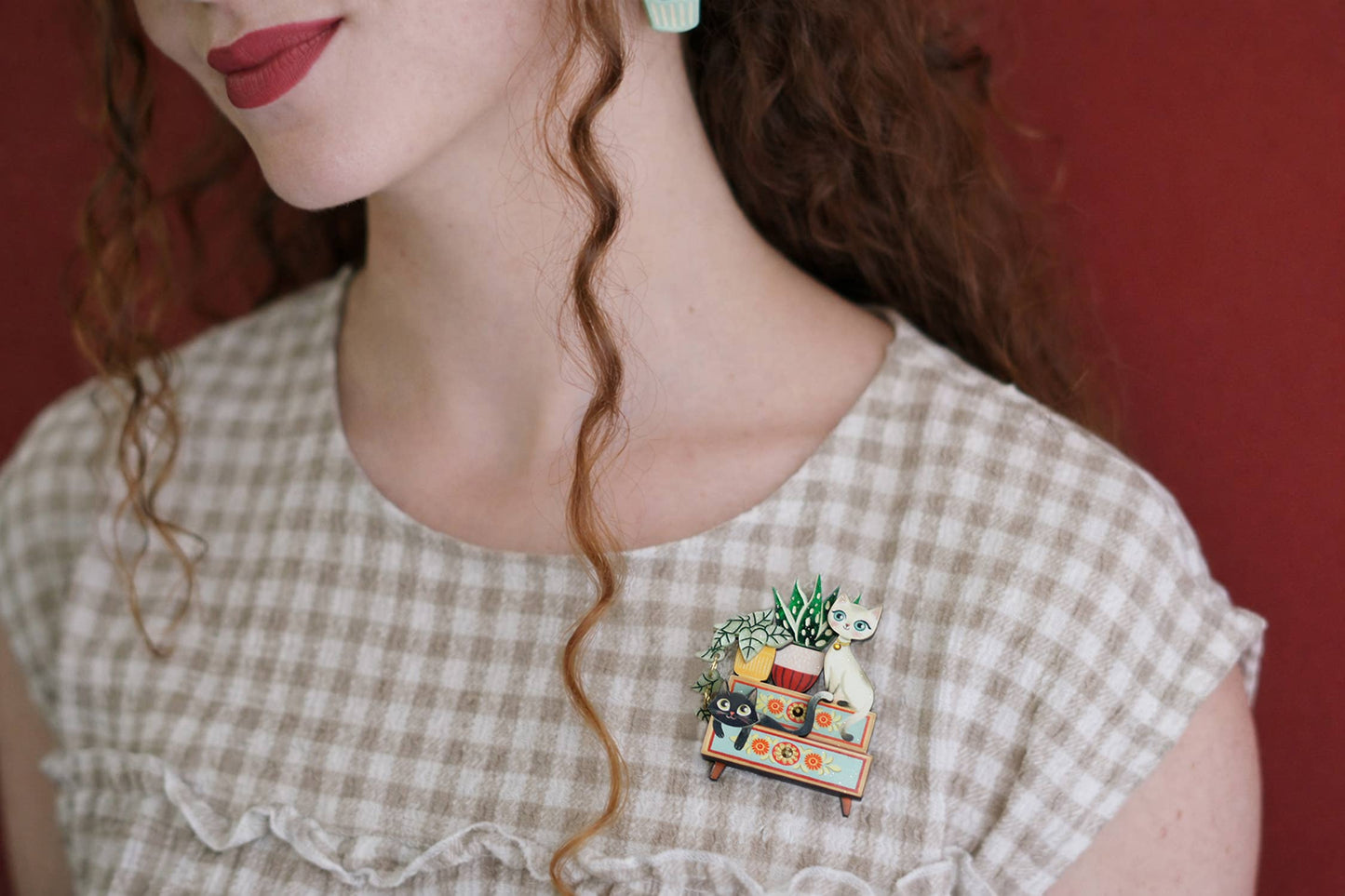 Kittens and Plants Brooch - expected 10th June