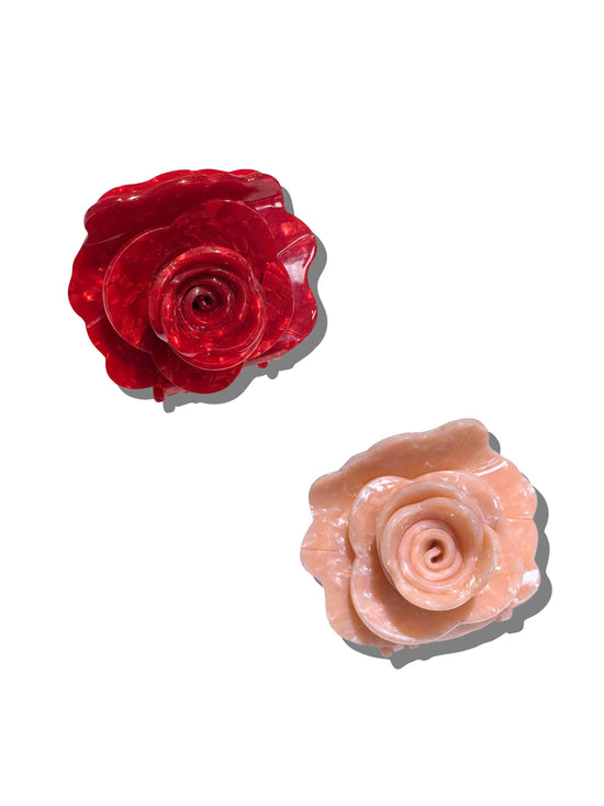 Handmade Origami Rose Flower Claw Hair Clip