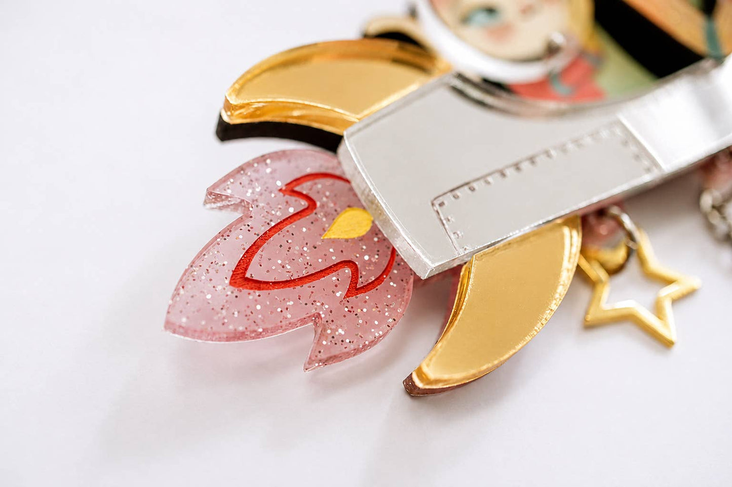 Space Rocket Brooch