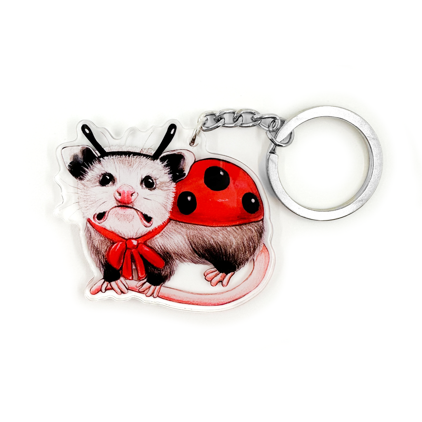 Ladybug Opossum Keychain