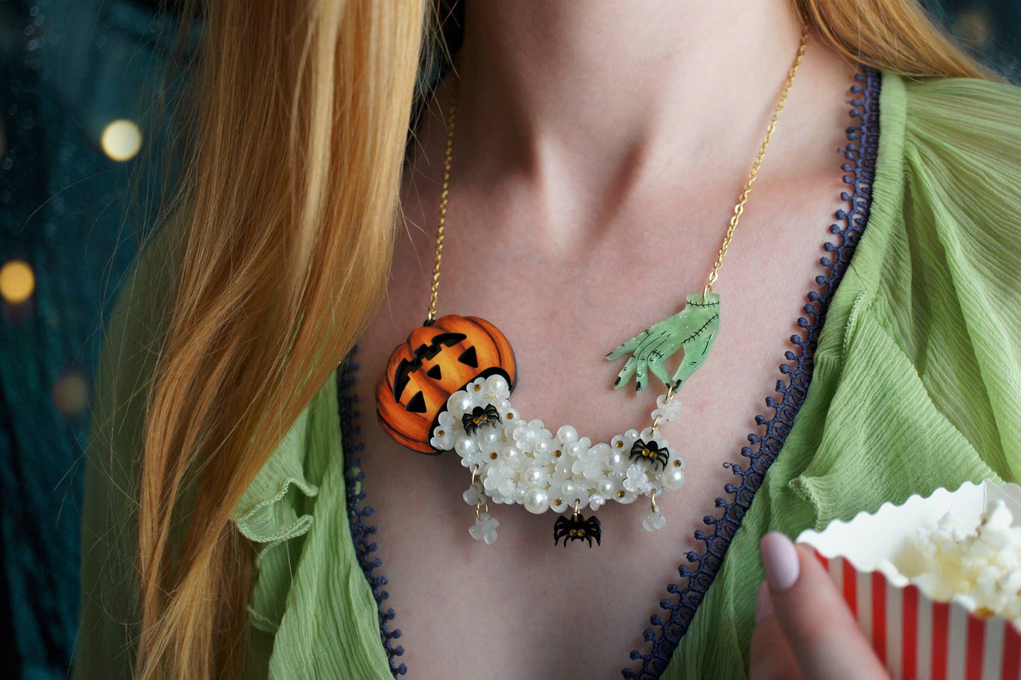 Halloween Popcorn Necklace  - RESERVE NOW (stock expected around 16/9)