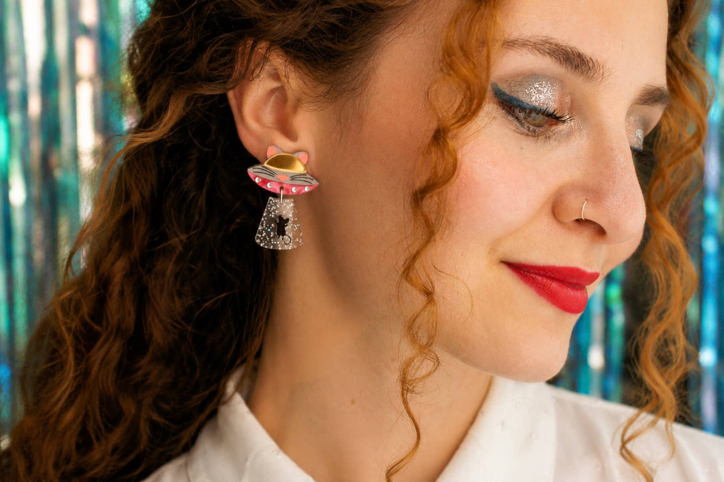 Cat UFO Earrings