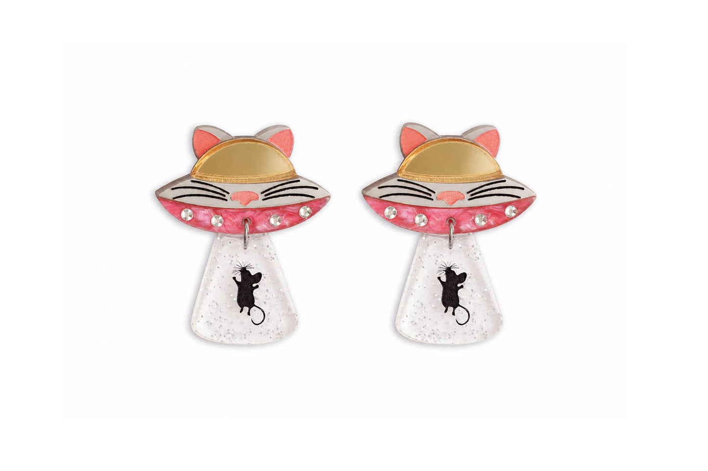 Cat UFO Earrings