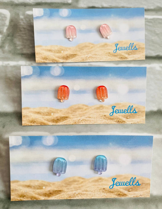 Seaside Sealife resin mini stud earrings lollies - 3 colours