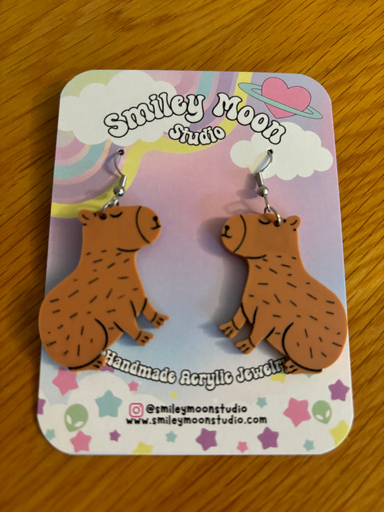 Capybara acrylic earrings