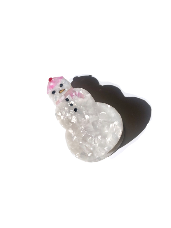 Hand-painted Snowman Claw Hair Clip | Eco-Friendly