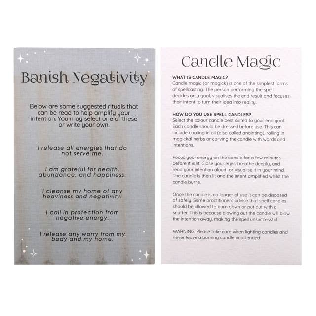 Pack of 12 Black Banish Negativity Magic Spell Candles