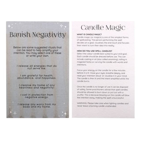 Pack of 12 Black Banish Negativity Magic Spell Candles