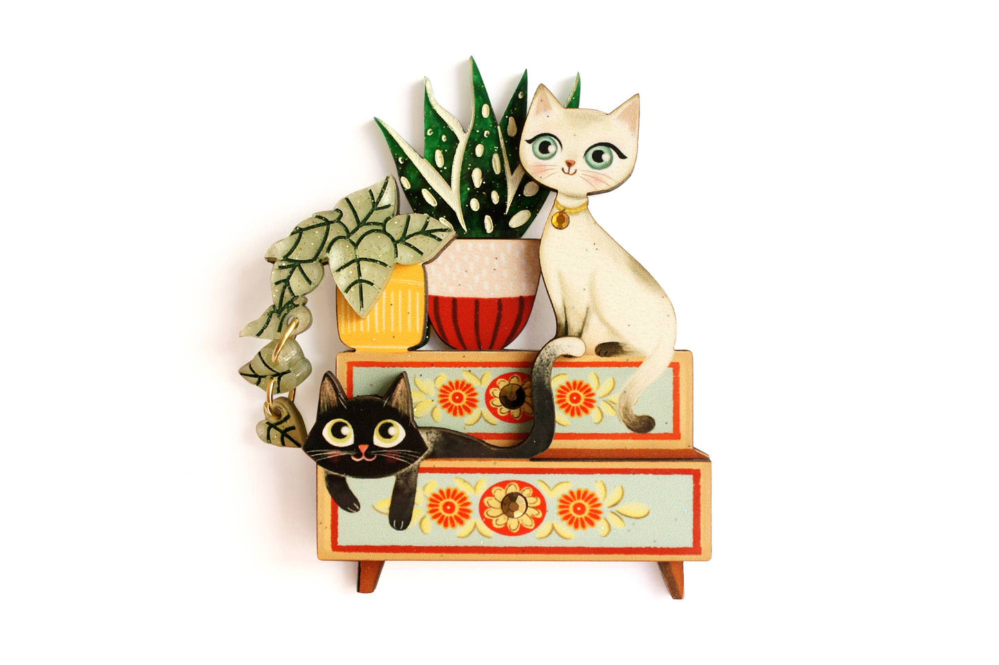 Kittens and Plants Brooch - expected 10th June