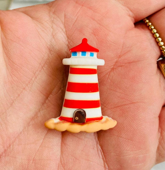 Lighthouse red/white resin brooch ON ORDER - RESERVE NOW!